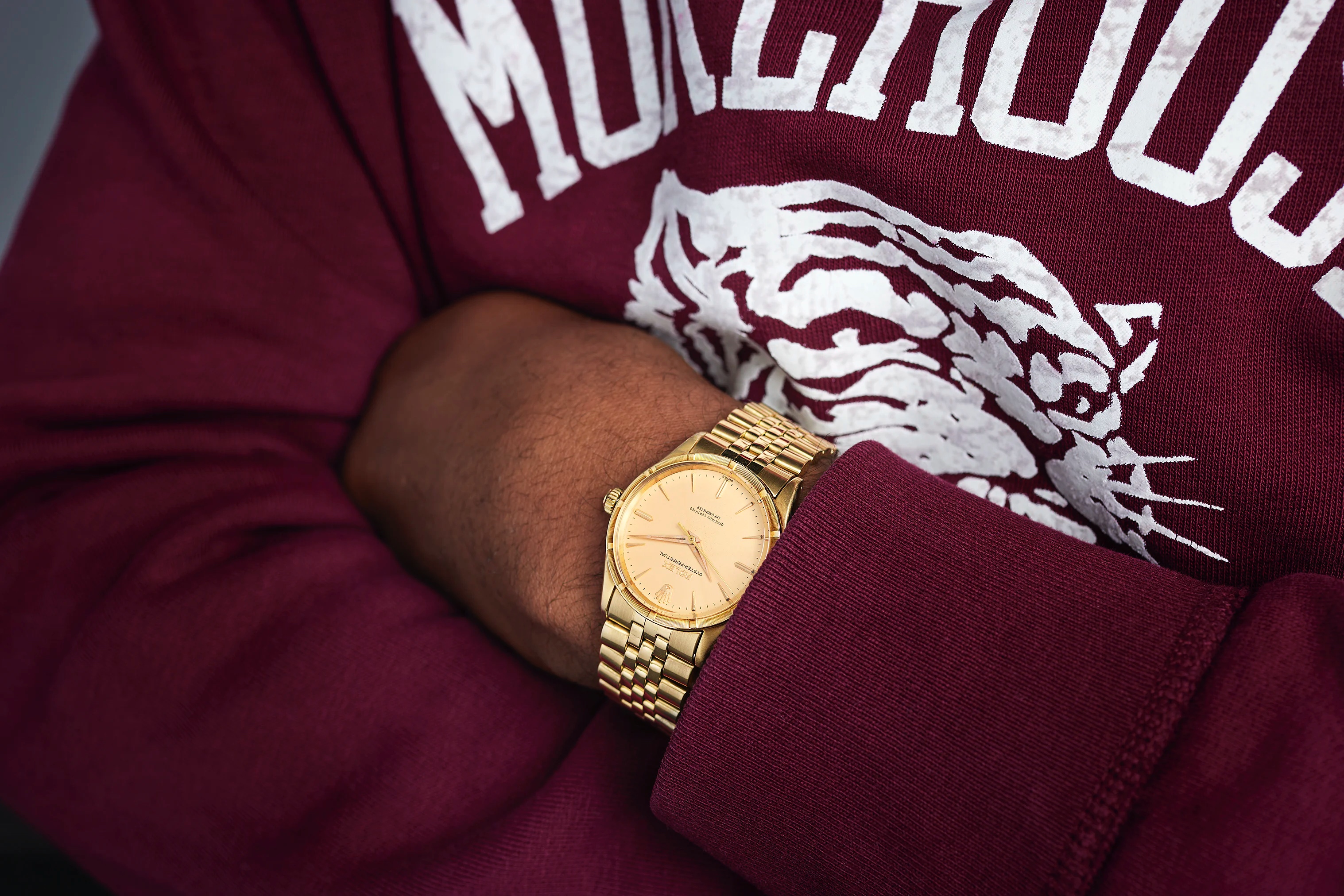 A Rolex OP on the wrist