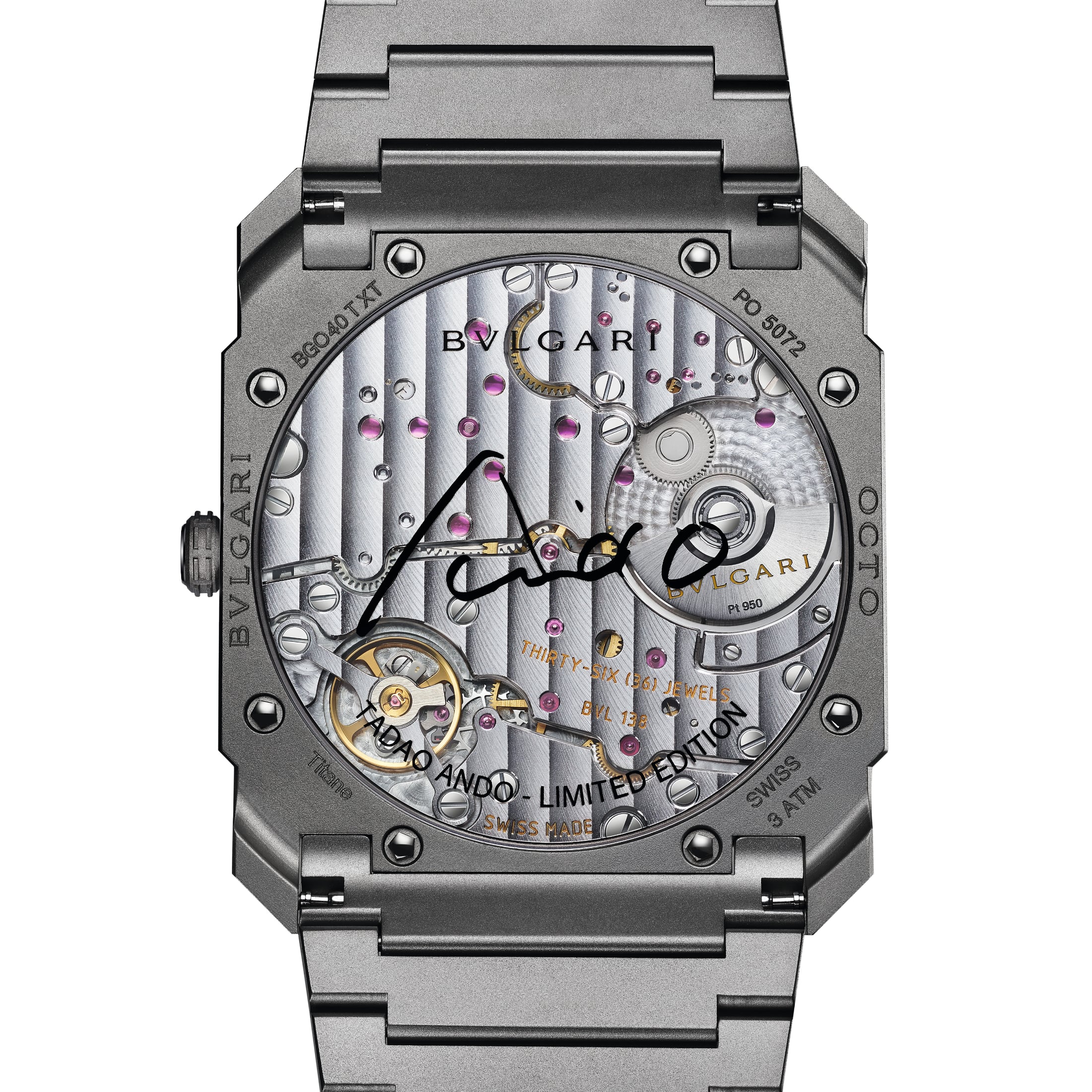 ブルガリ オクト フィニッシモ　安藤忠雄コラボモデルのケースバック