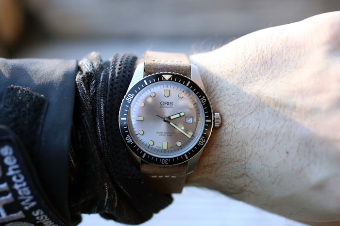 The Oris Divers Sixty-Five with silver dial. 