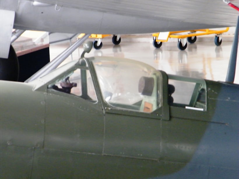 The acrylic canopy of a Supermarine Spitfire