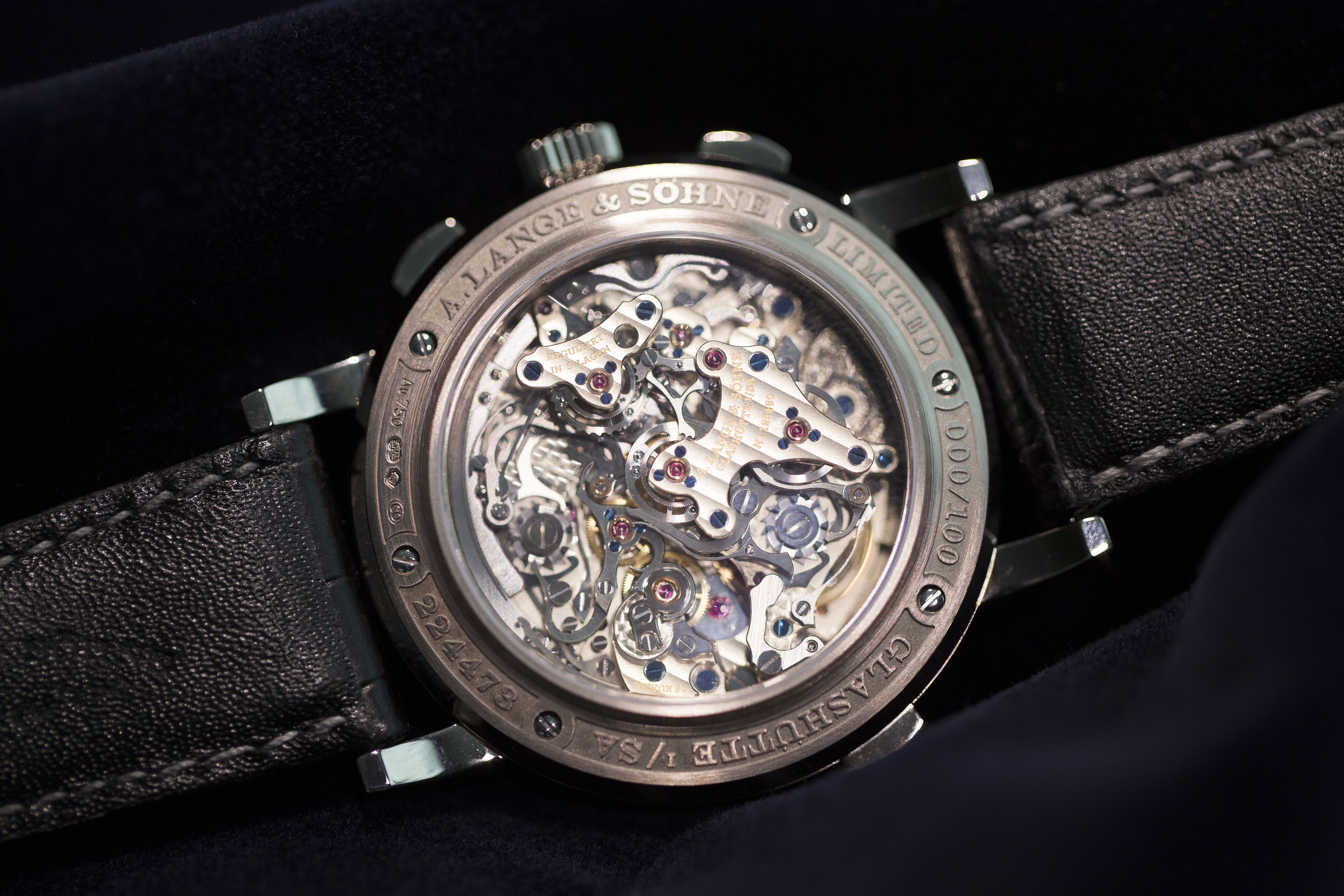 A. Lange & Söhne Triple Split movement closeup