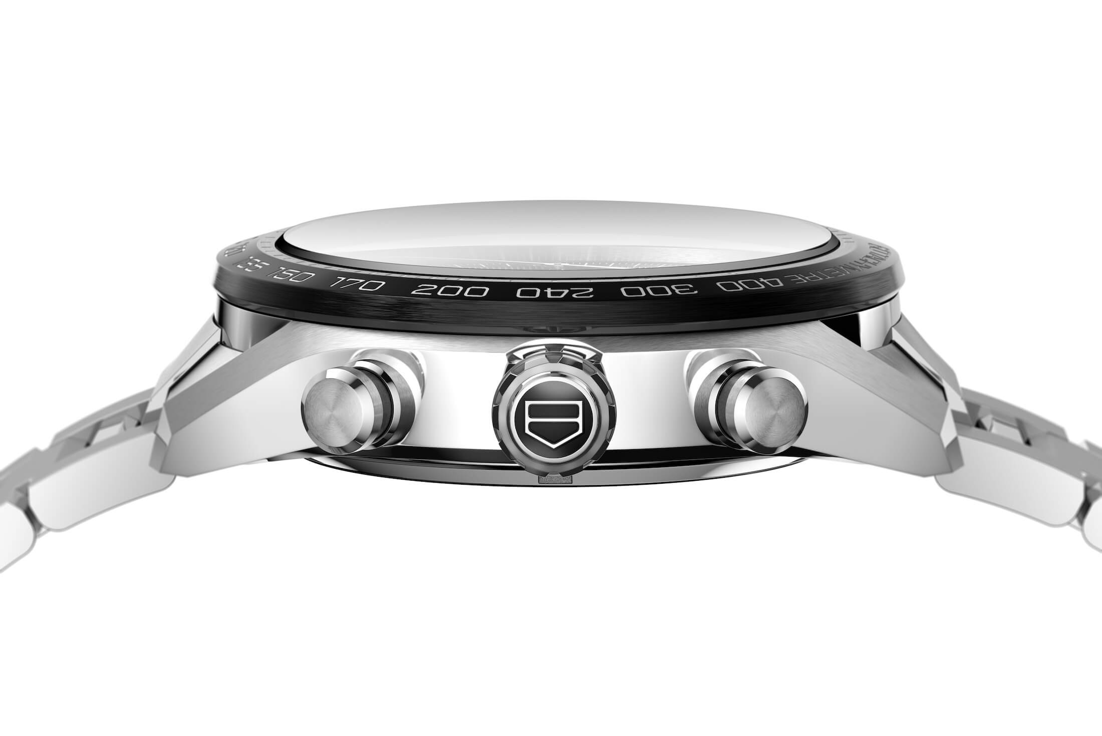 タグ・ホイヤー　カレラ キャリバー ホイヤー02 スポーツクロノグラフのケースサイド