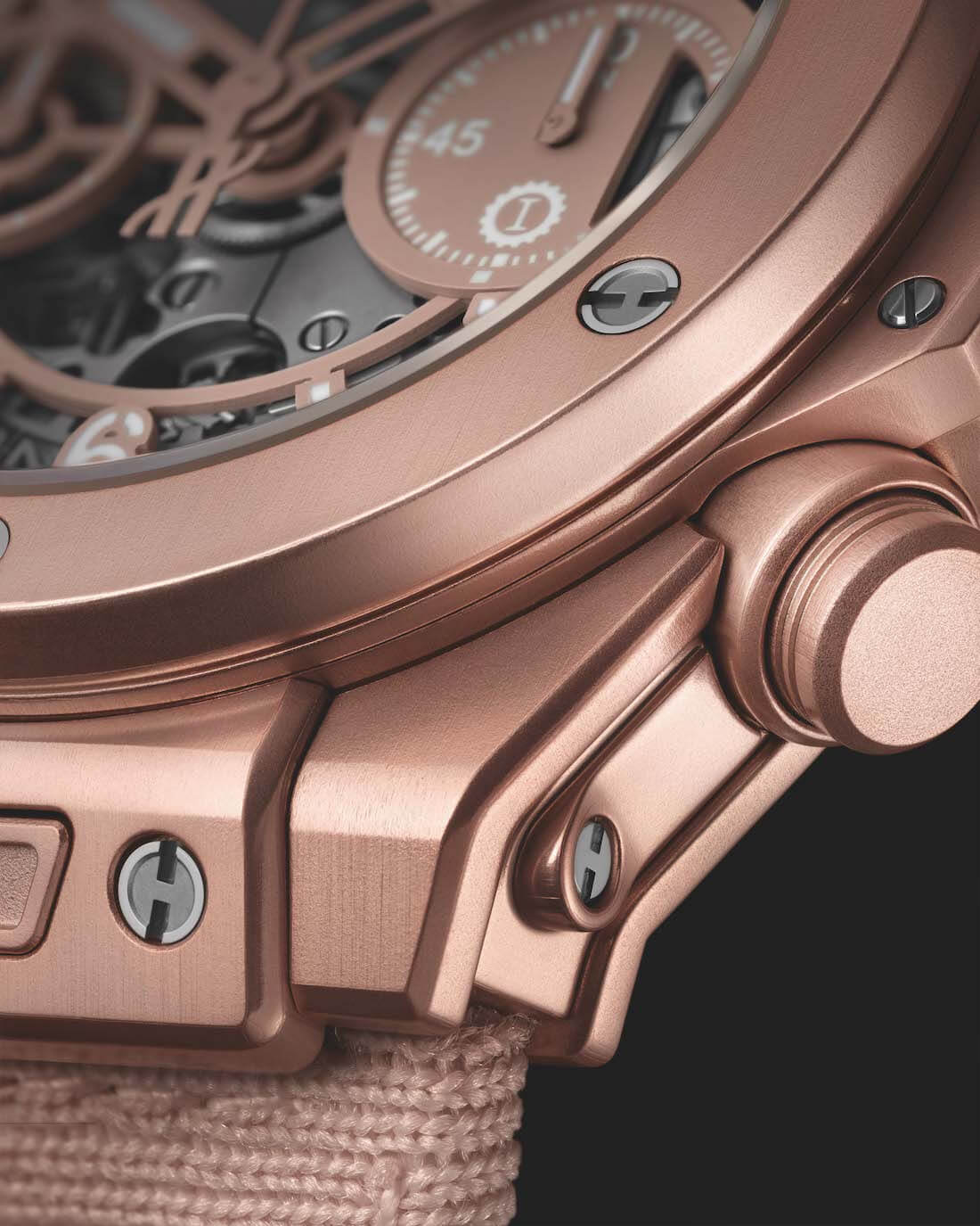 ウブロ ビッグ・バン ミレニアルピンクのケースサイド