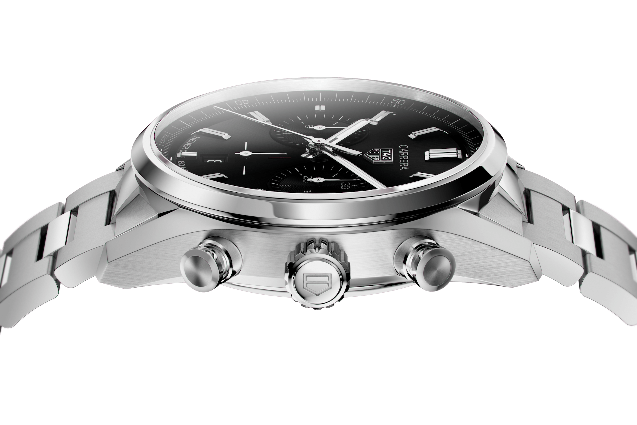 タグ・ホイヤー　カレラ キャリバー ホイヤー02 クロノグラフのケースサイド