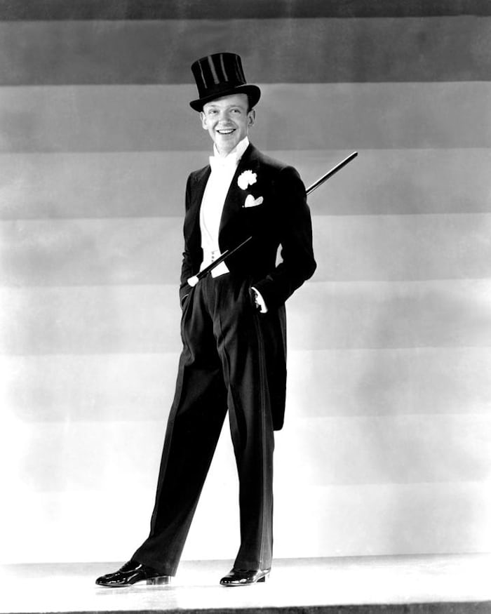 fred astaire in white tie, with wristwatch