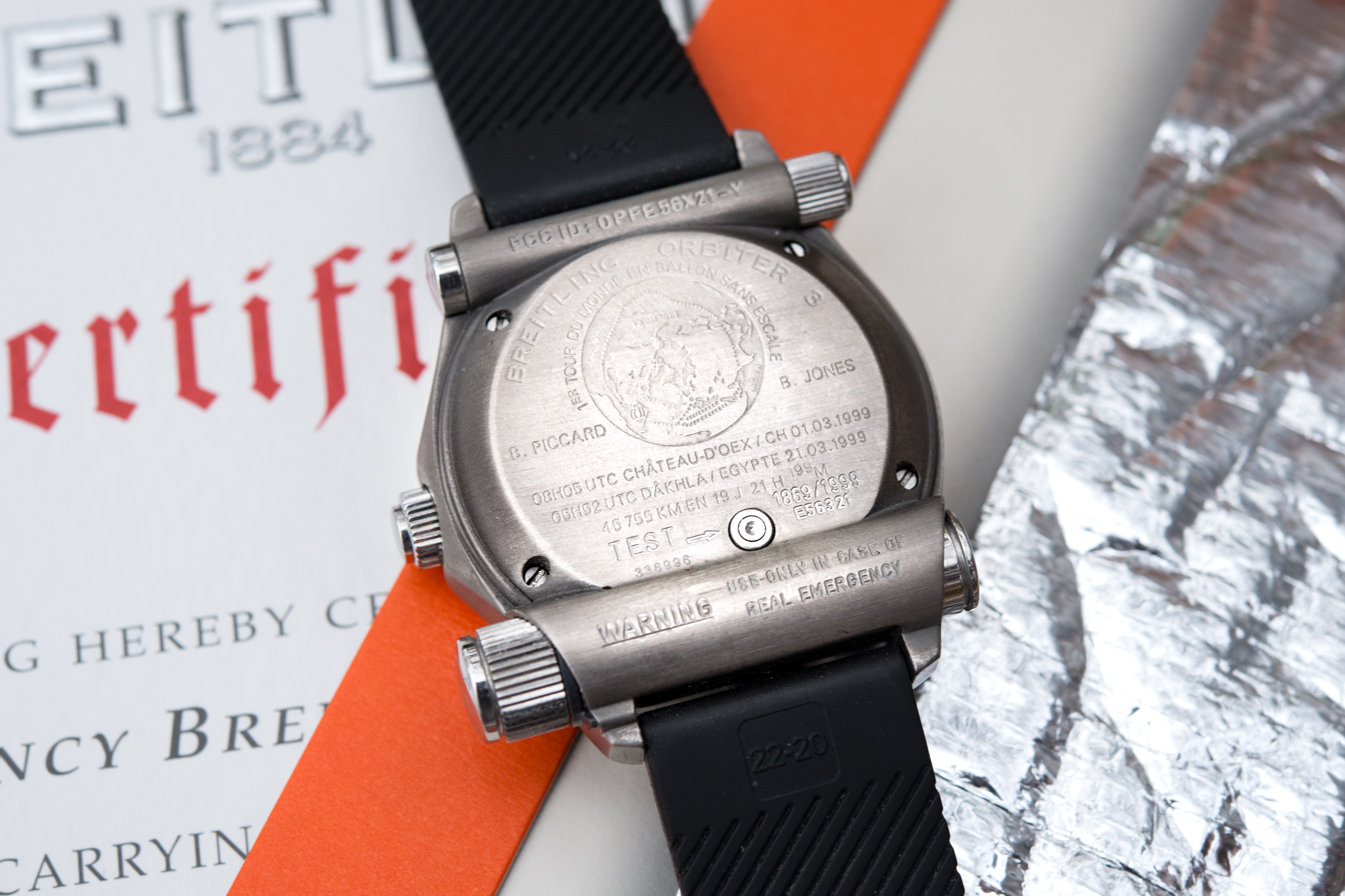 breitling emergency titanium caseback