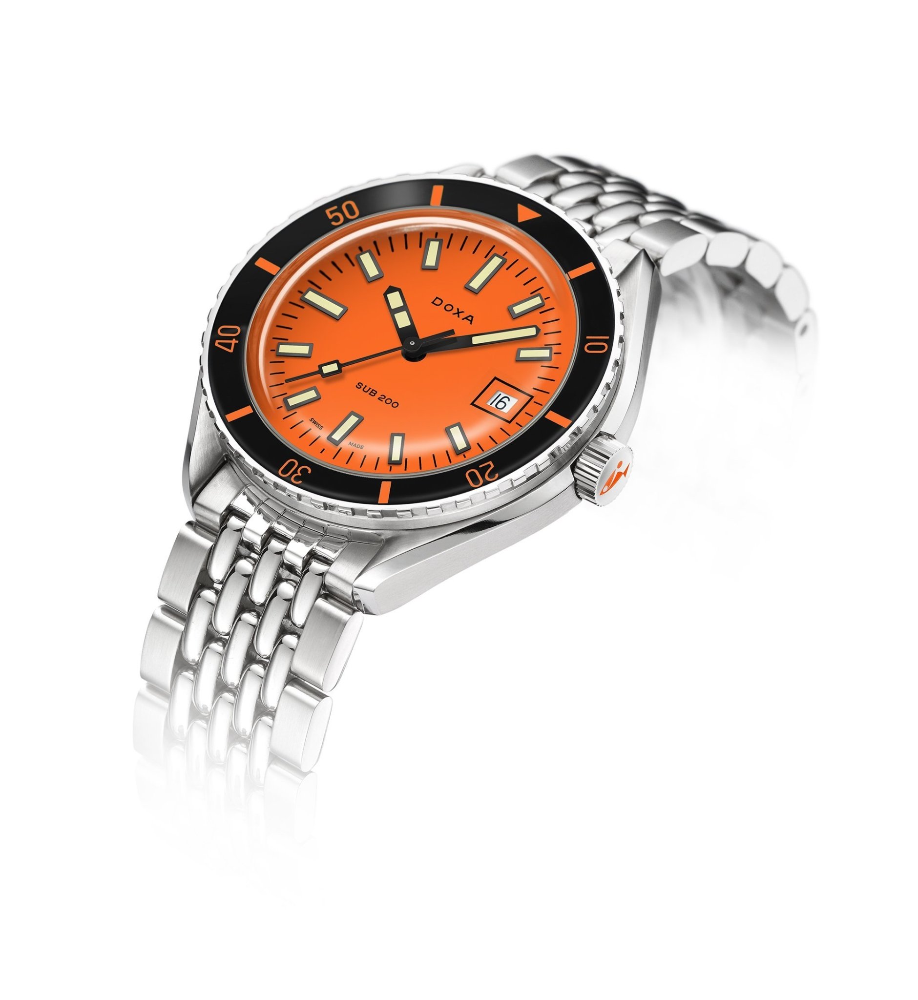 Doxa Sub with an orange dial