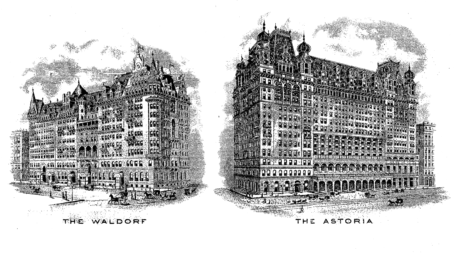 waldorf and astoria hotels 1916 postcard