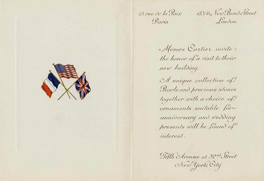 cartier invitation mansion opening 1917