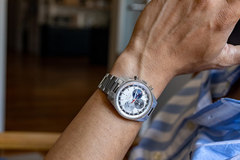 【114347】ZENITH ゼニス  03.2040.4061/69.C496 エルプリメロ クロノマスター シルバーダイヤル SS/レザー（クロコ） 自動巻き 当店オリジナルボックス 腕時計 時計 WATCH メンズ 男性 男 紳士