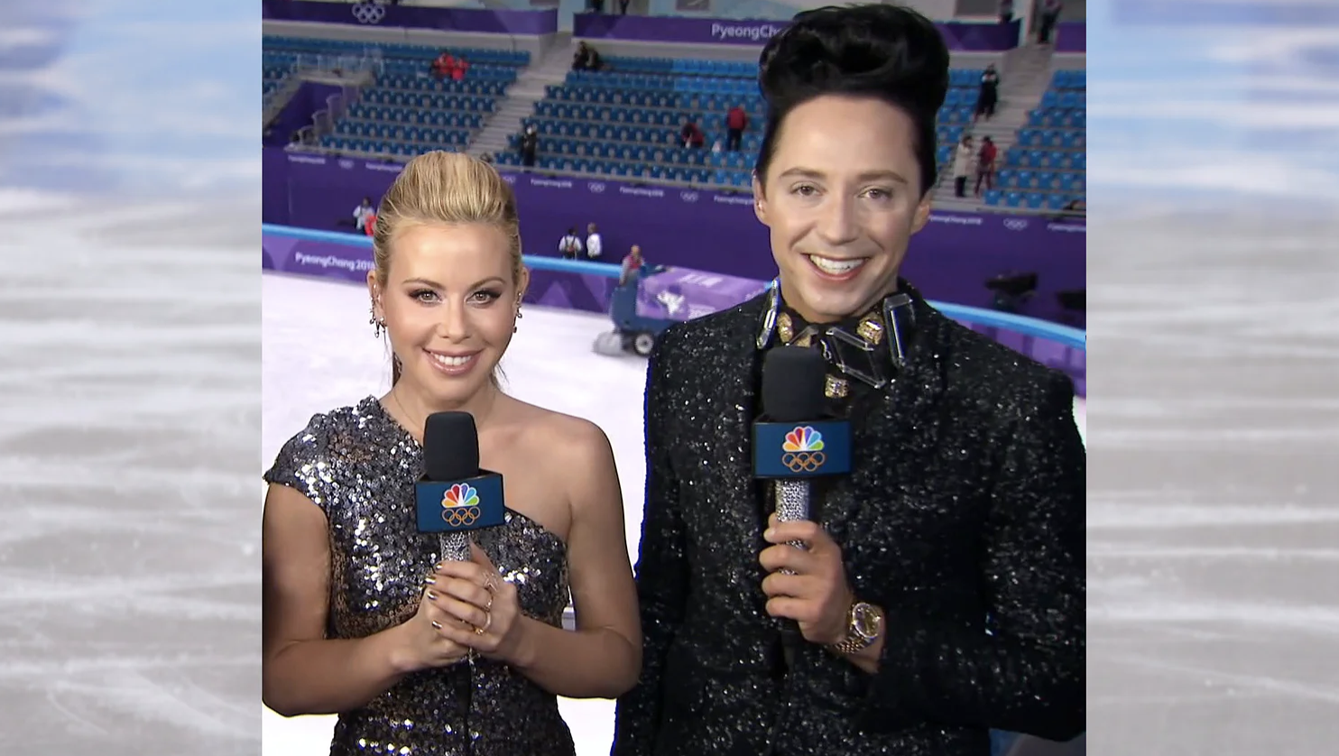 Johnny Weir wearing a Rolex watch