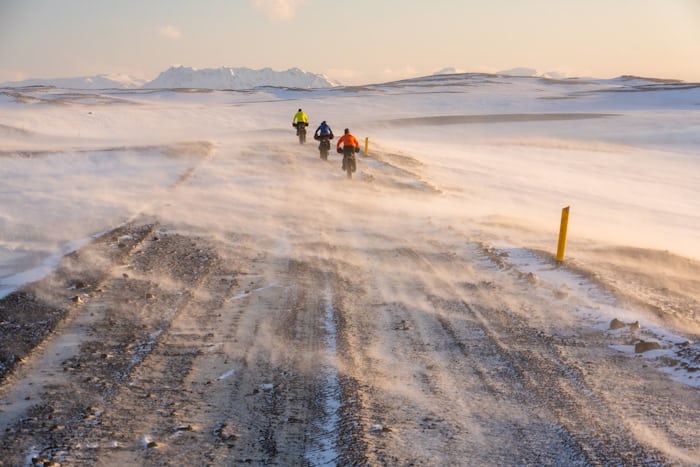 The team biking across Iceland