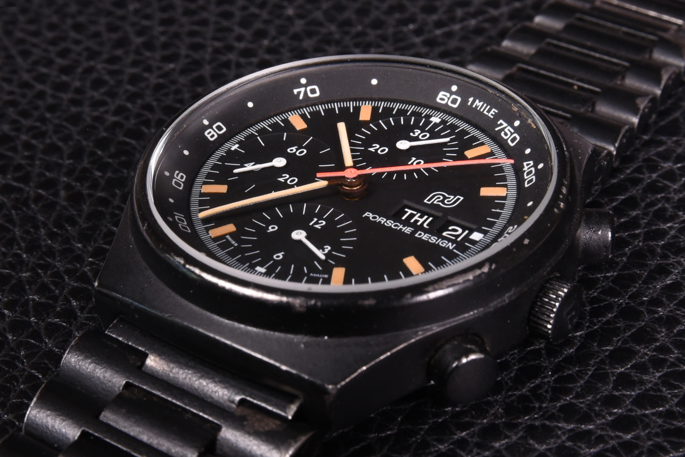 Black Porsche designs watch