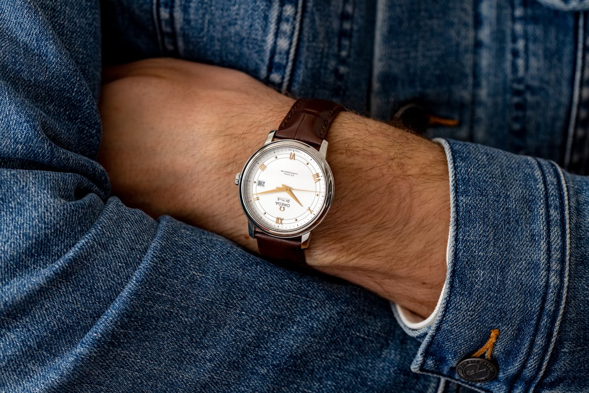 The Omega De Ville Prestige Chronometer, on male model
