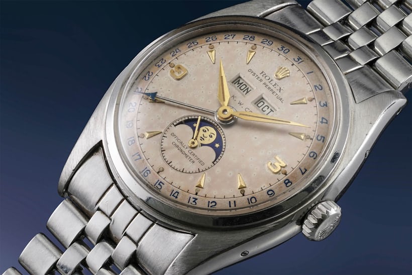 Rolex "Stelline"  ref. 6062 triple calendar moonphase, at Phillips Geneva Watch Auction XIV