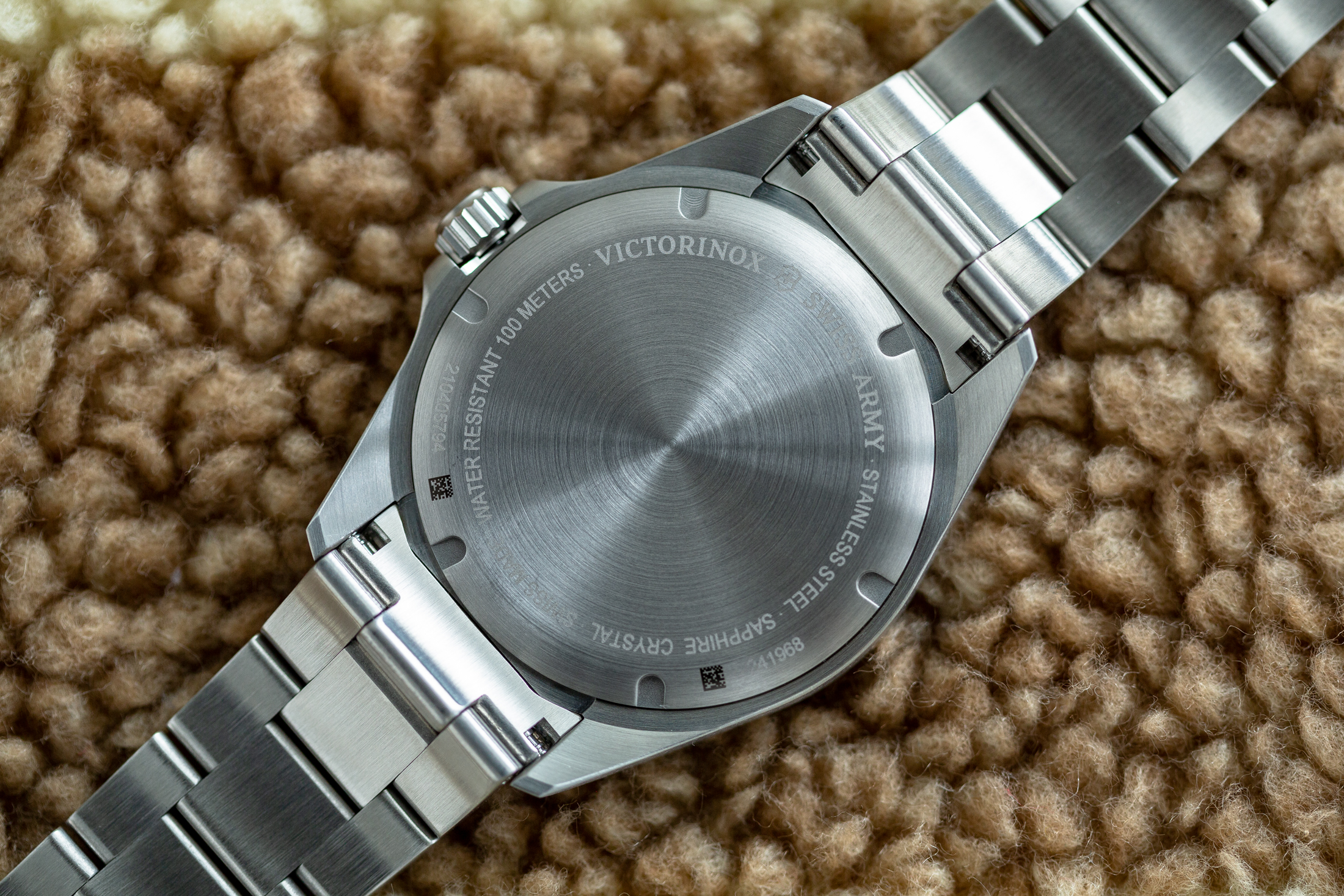 The caseback of the Victorinox Heritage