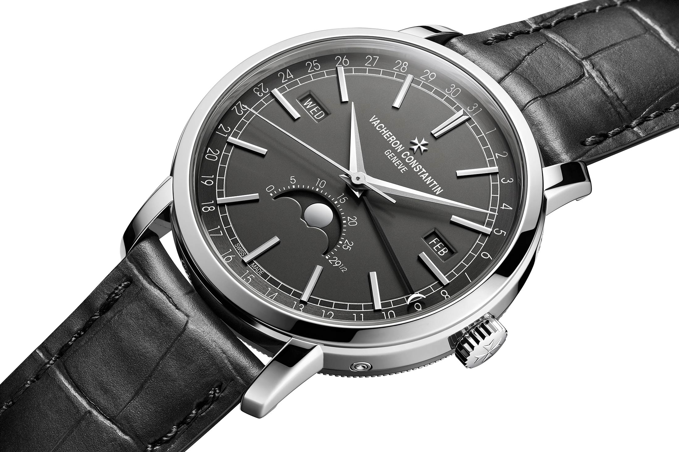 Vacheron Constantin Traditionnelle Complete Calendar in white gold, dial side