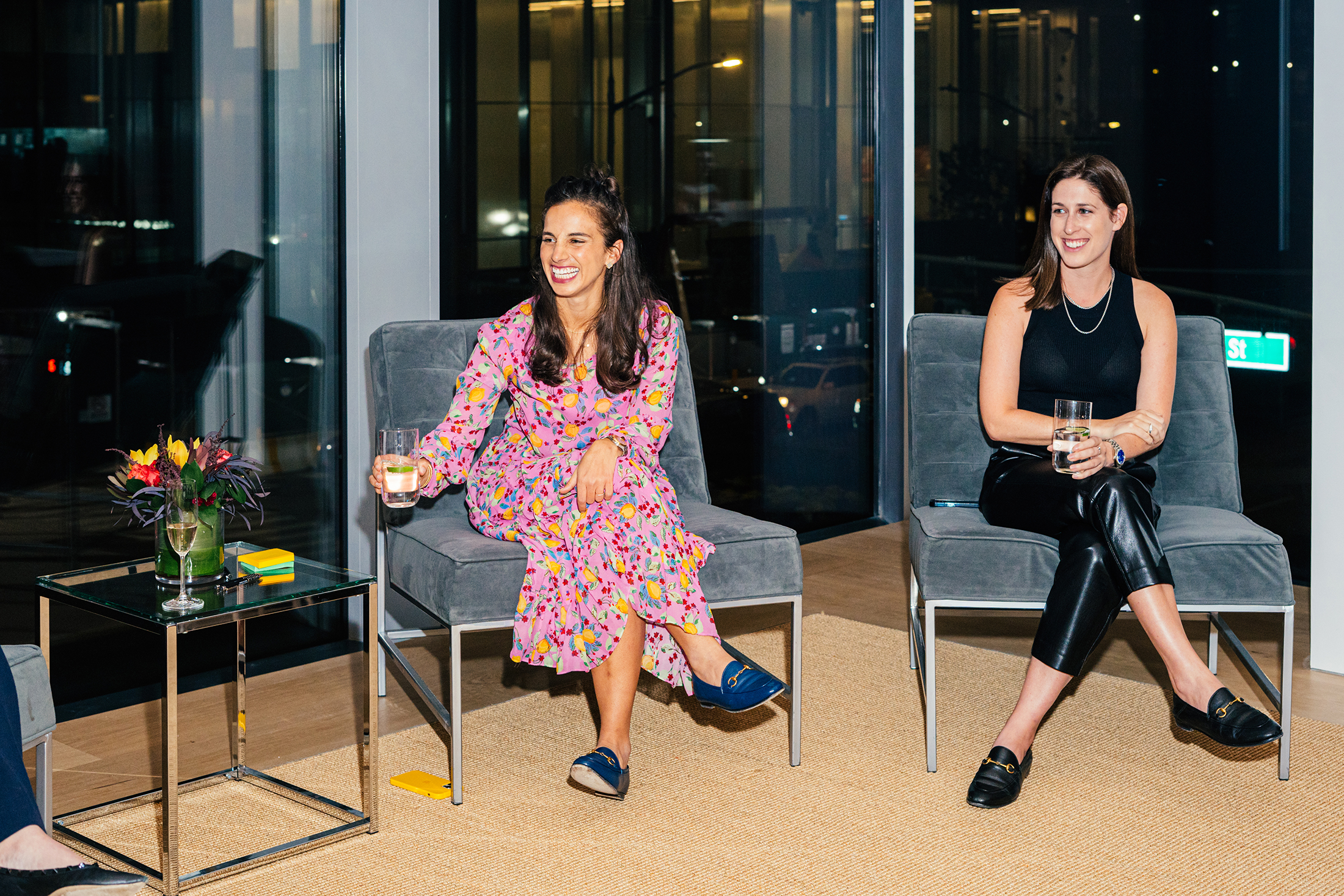 Two people in chairs