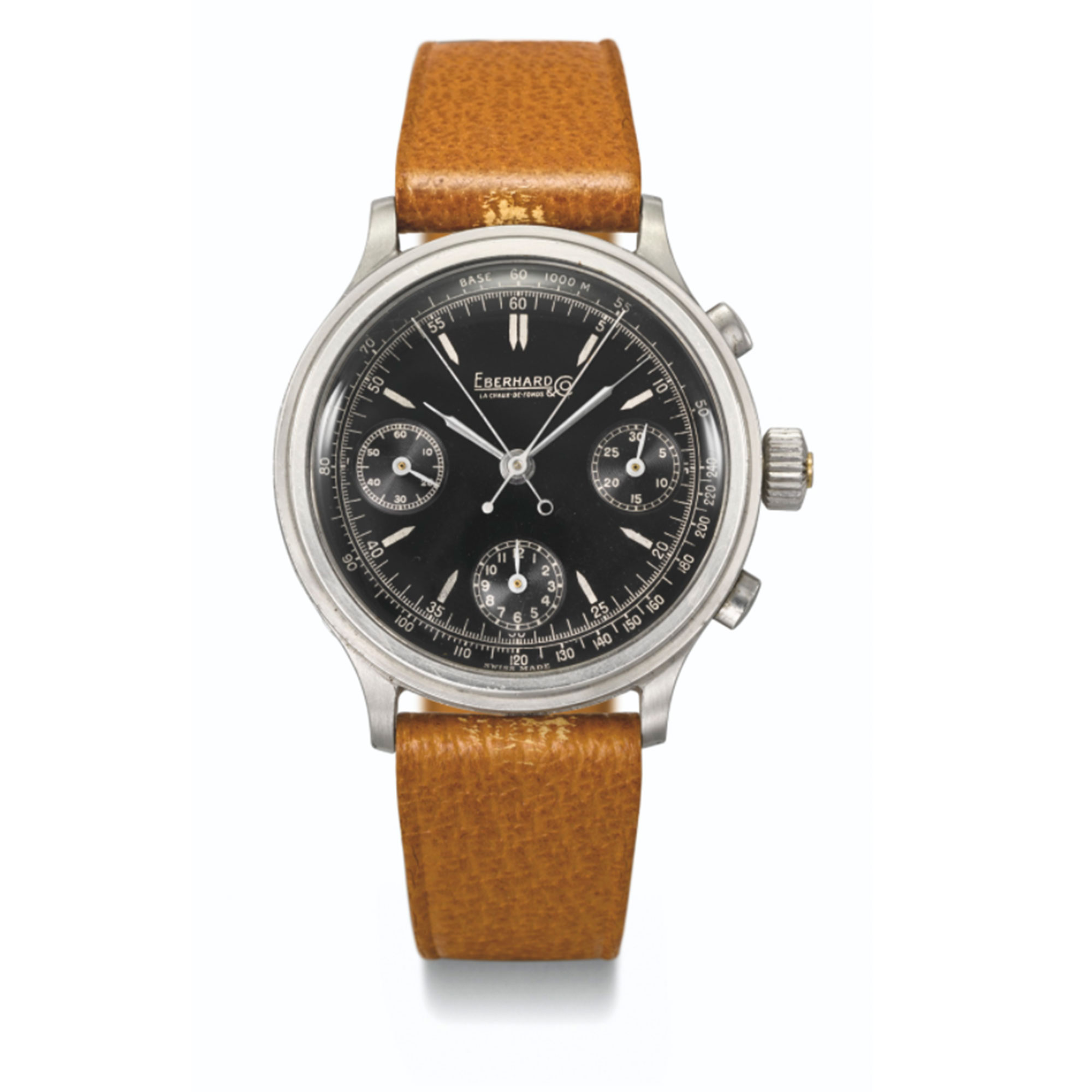 Eberhard watch on brown strap 