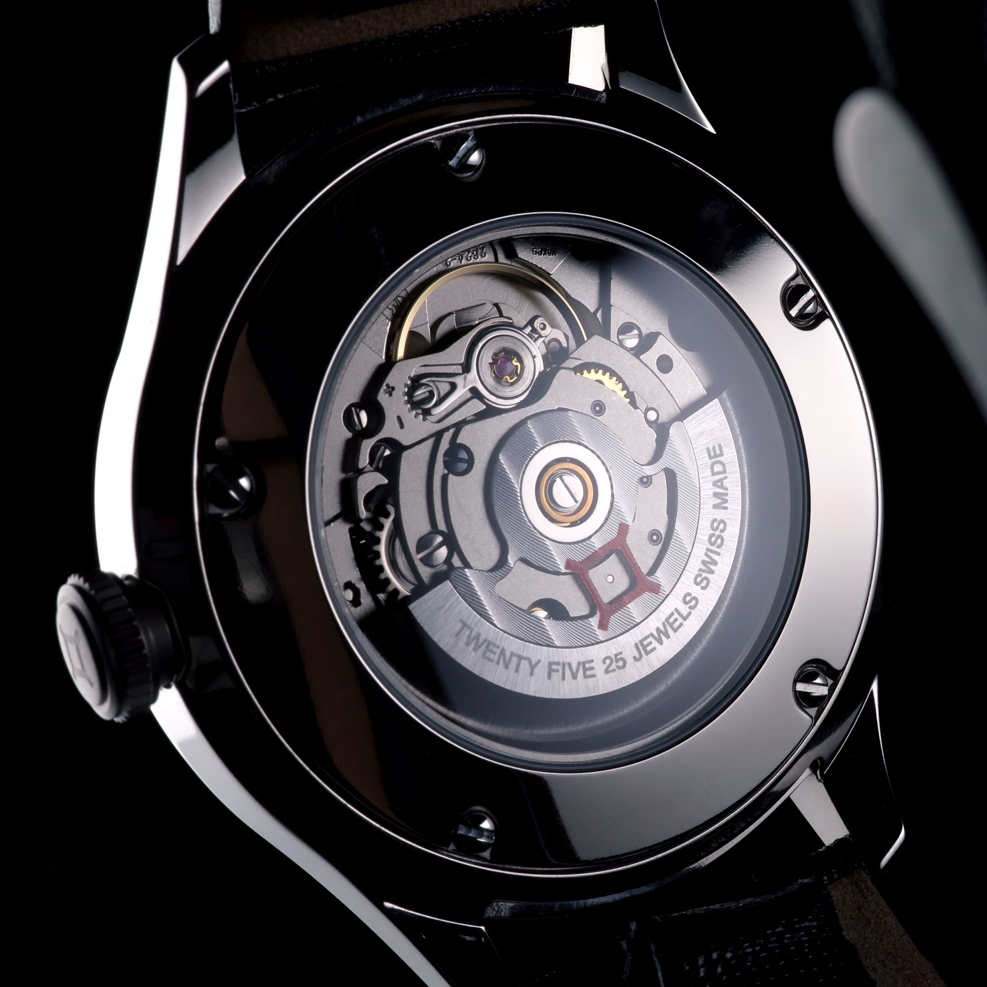Open caseback of a watch 