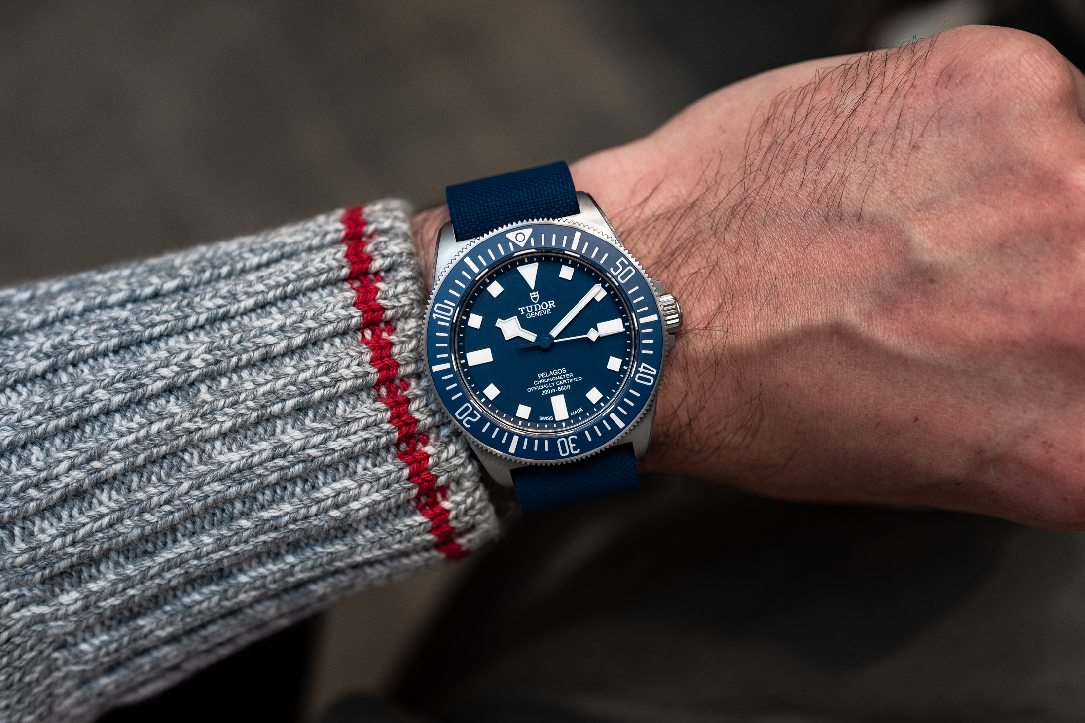 The Pelagos FXD on wrist. 