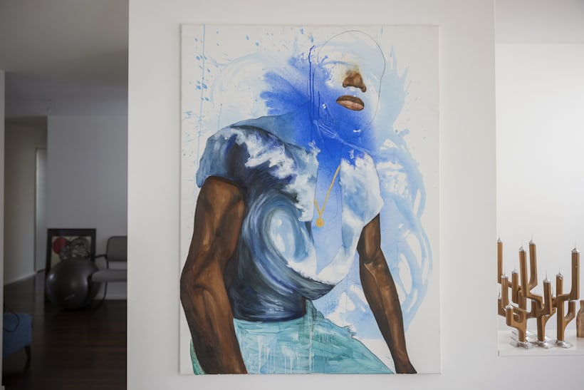 Khari Turner painting of a black man and water