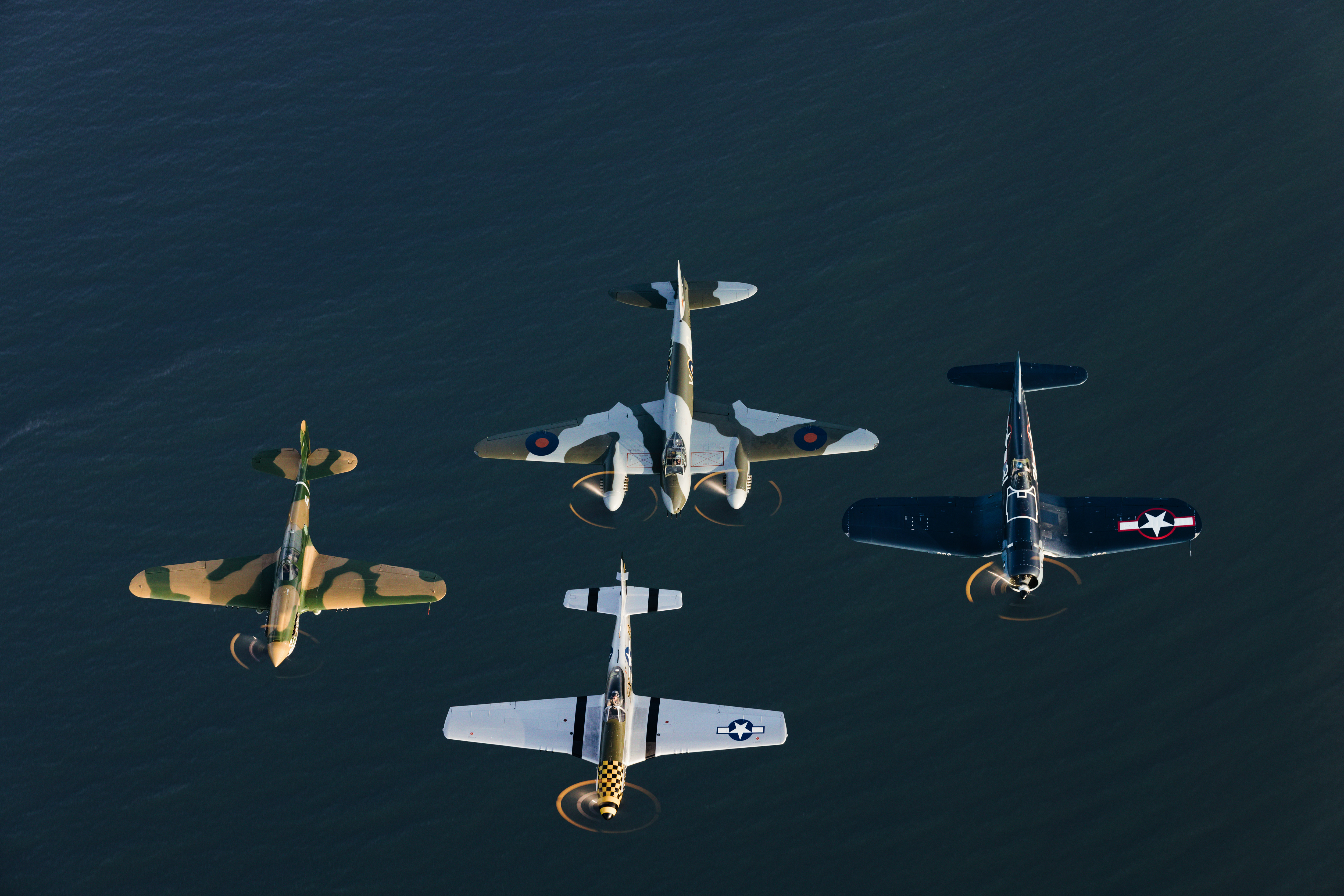 Four warbirds in formation