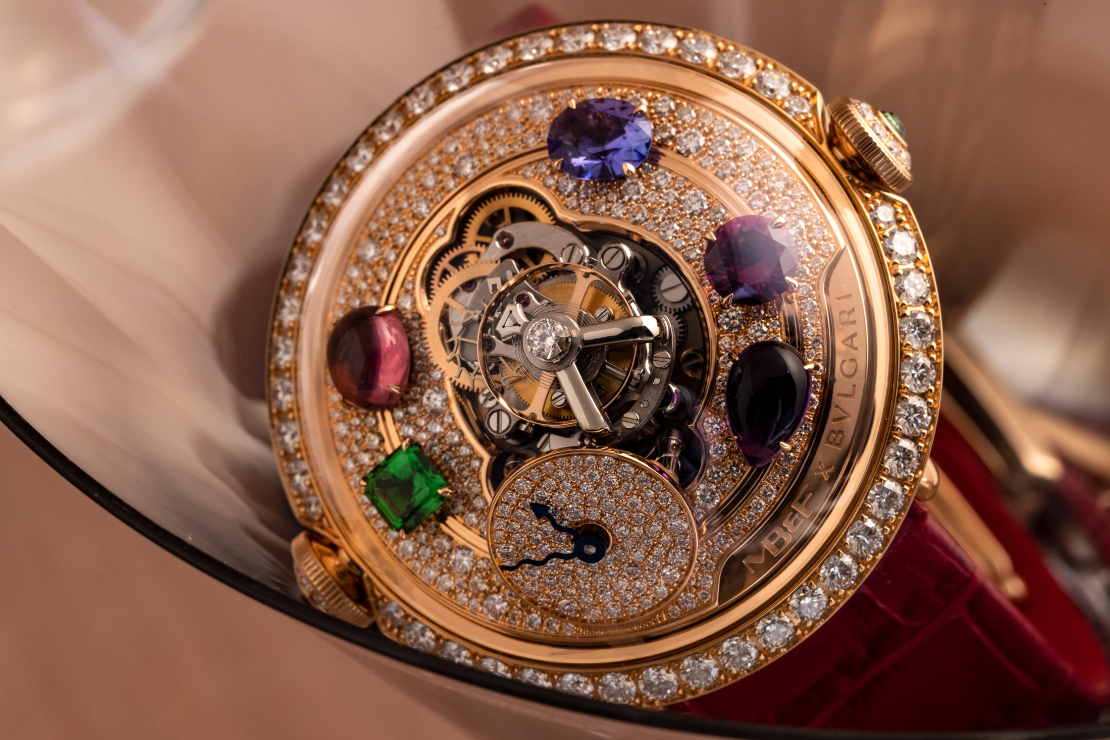 MB&F X Bulgari Legacy Machine Flying T 'Allegra' red gold, dial side