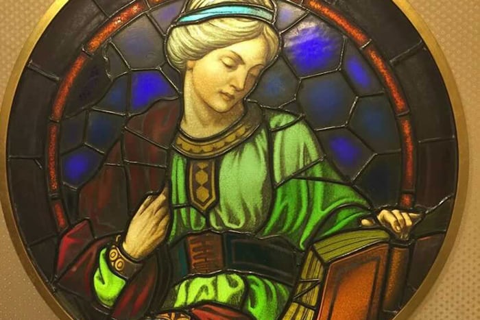 A frame of a stained glass window