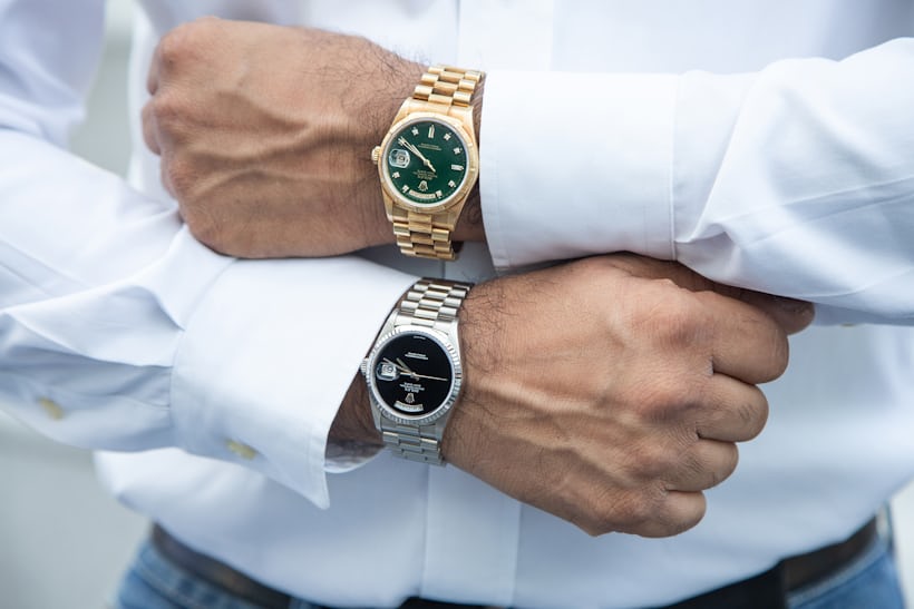 A person wearing two watches