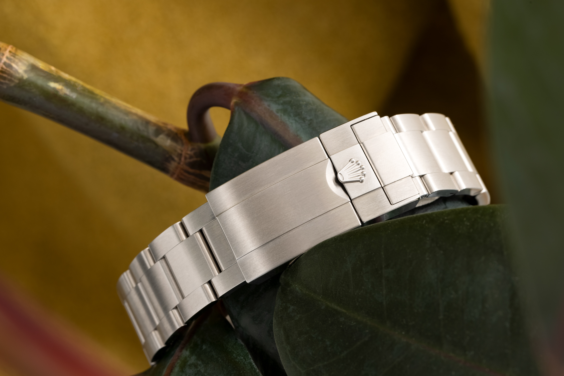 The bracelet of a Rolex watch