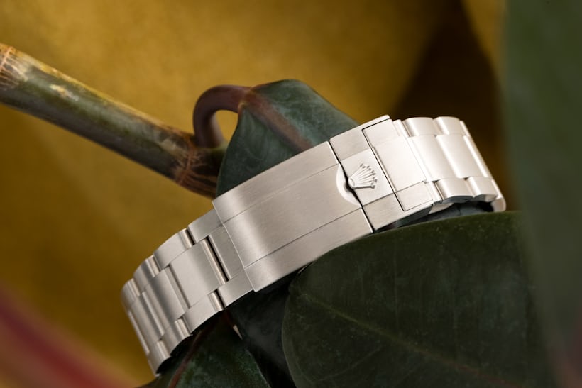 The bracelet of a Rolex watch