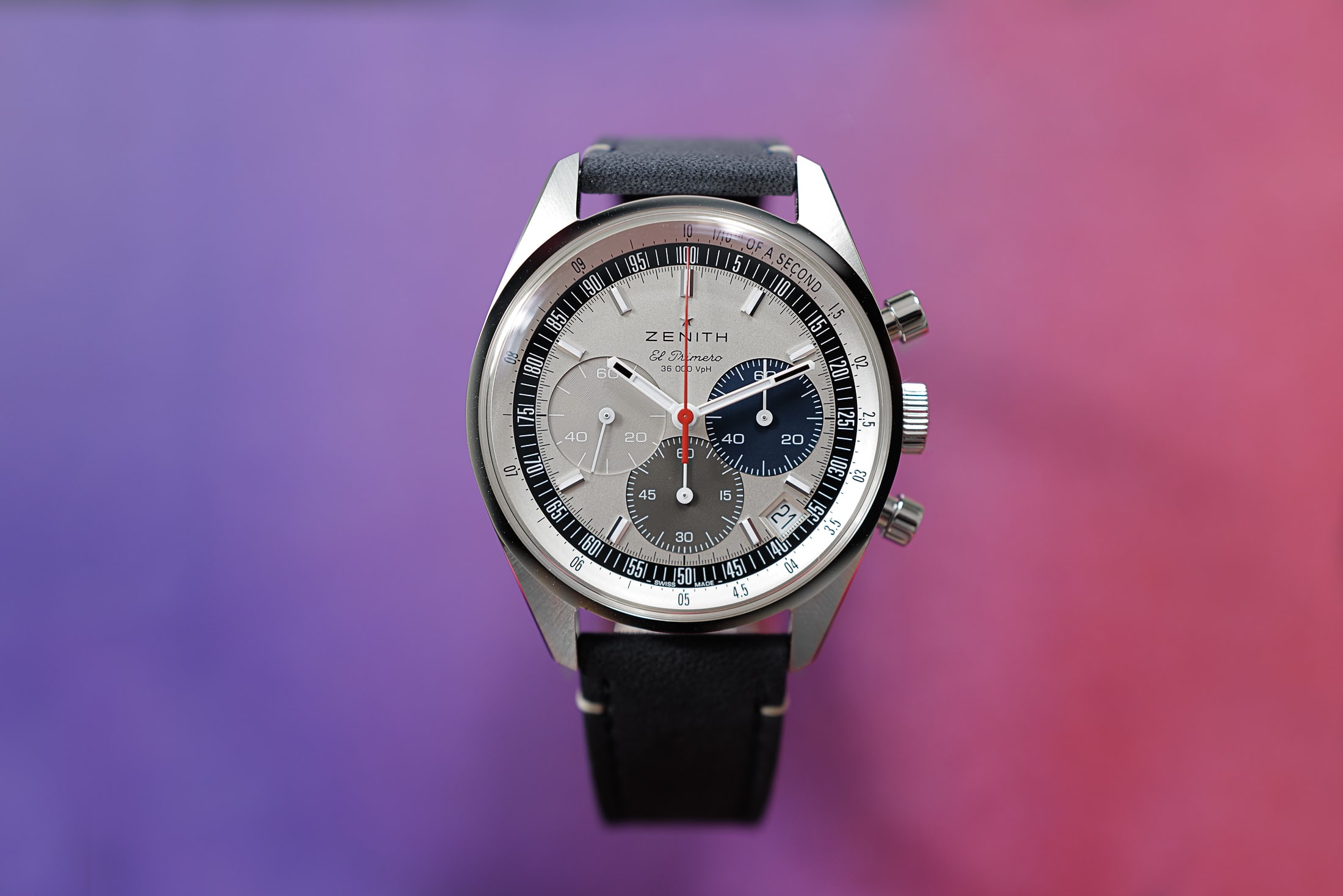 A lifestyle image of th new-for-2021 Zenith Chronomaster Original.