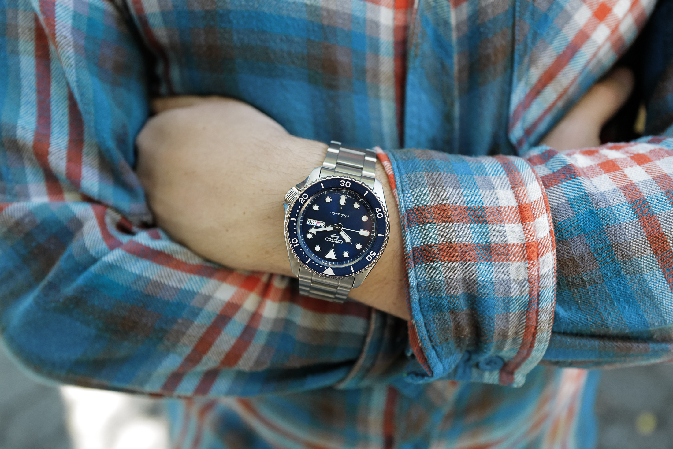 Seiko 5 Sports SRPD87 on wrist