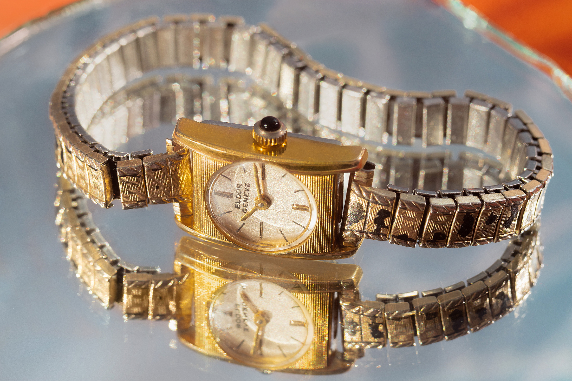 Eldor Geneve watch on a mirror 