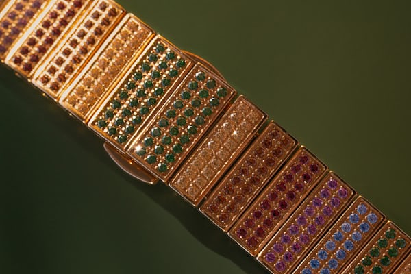 The strap of the Judith Leiber Timex