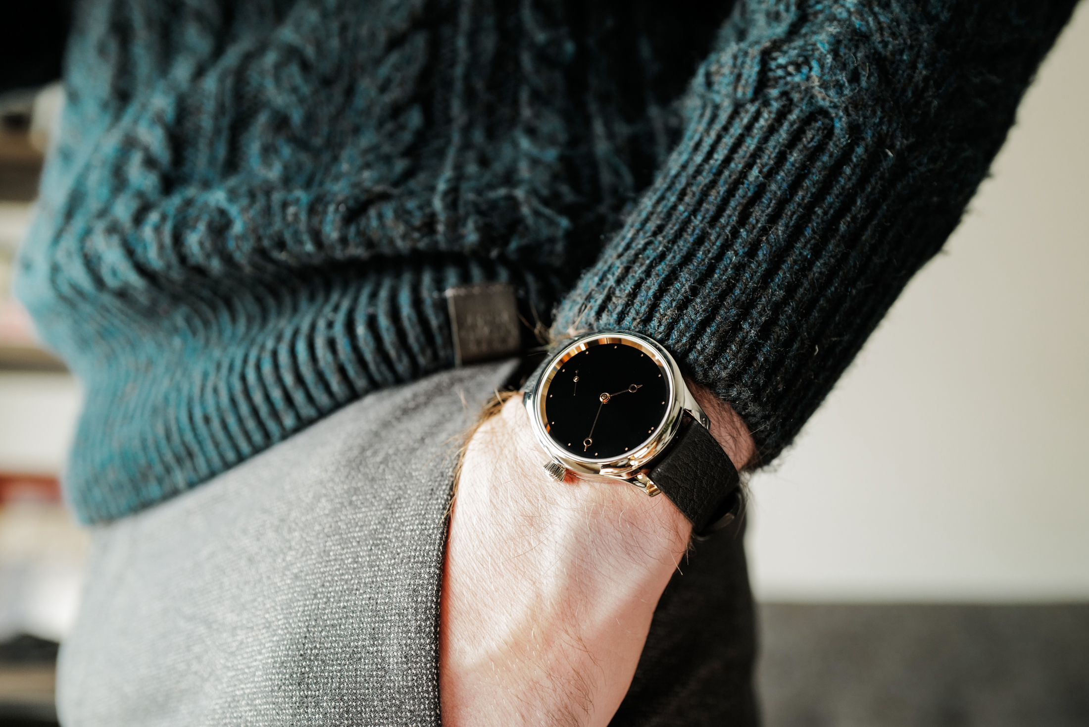 H. Moser x The Armoury Endeavour Small Seconds Total Eclipse pocket shot