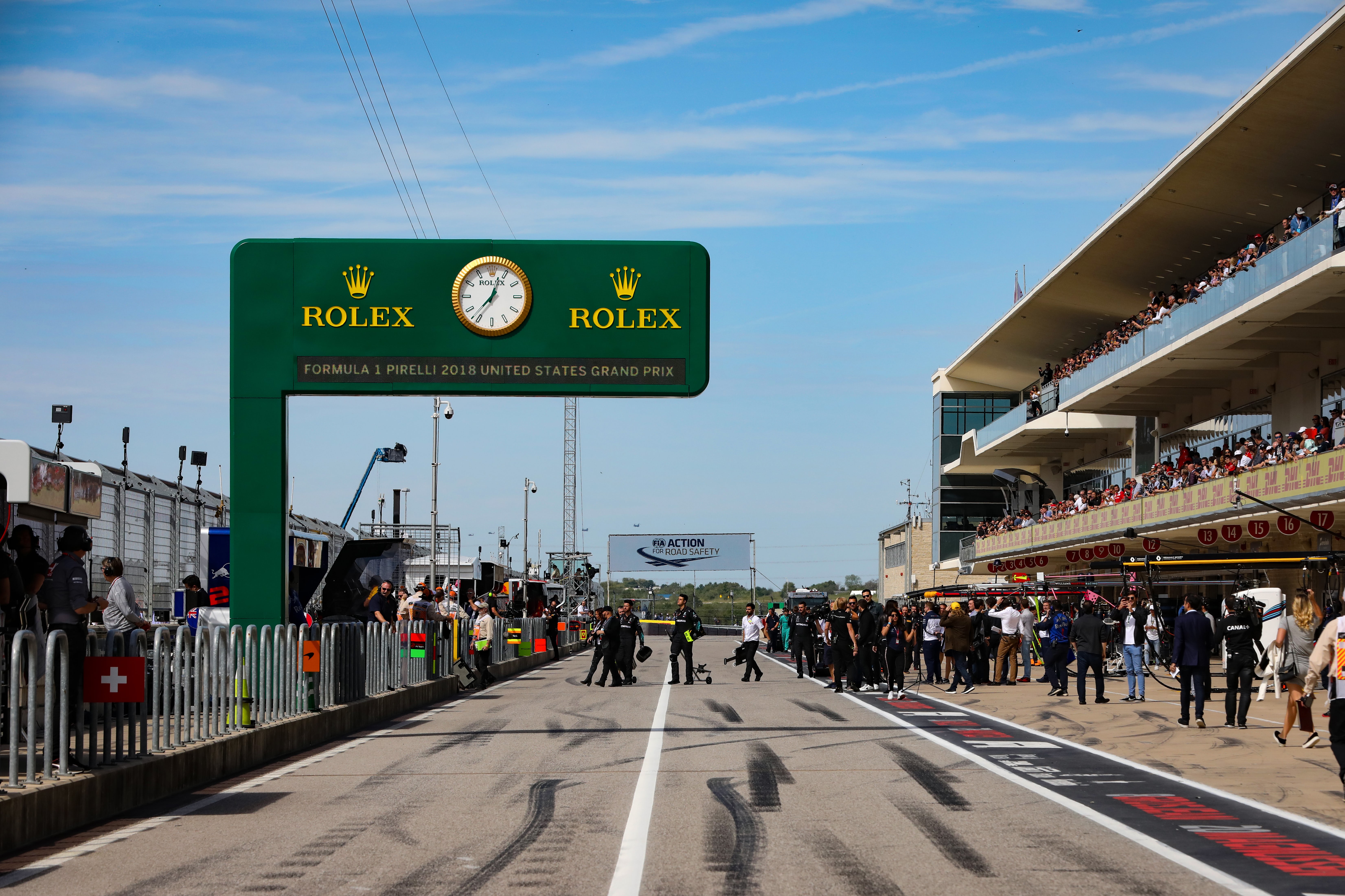 Rolex sign at racetrack
