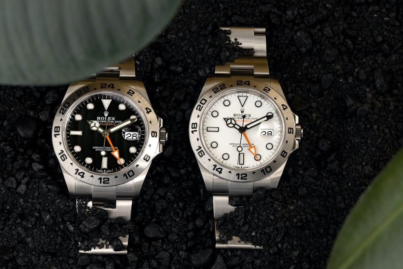 Both versions of the current gen 226570 Rolex Explorer II