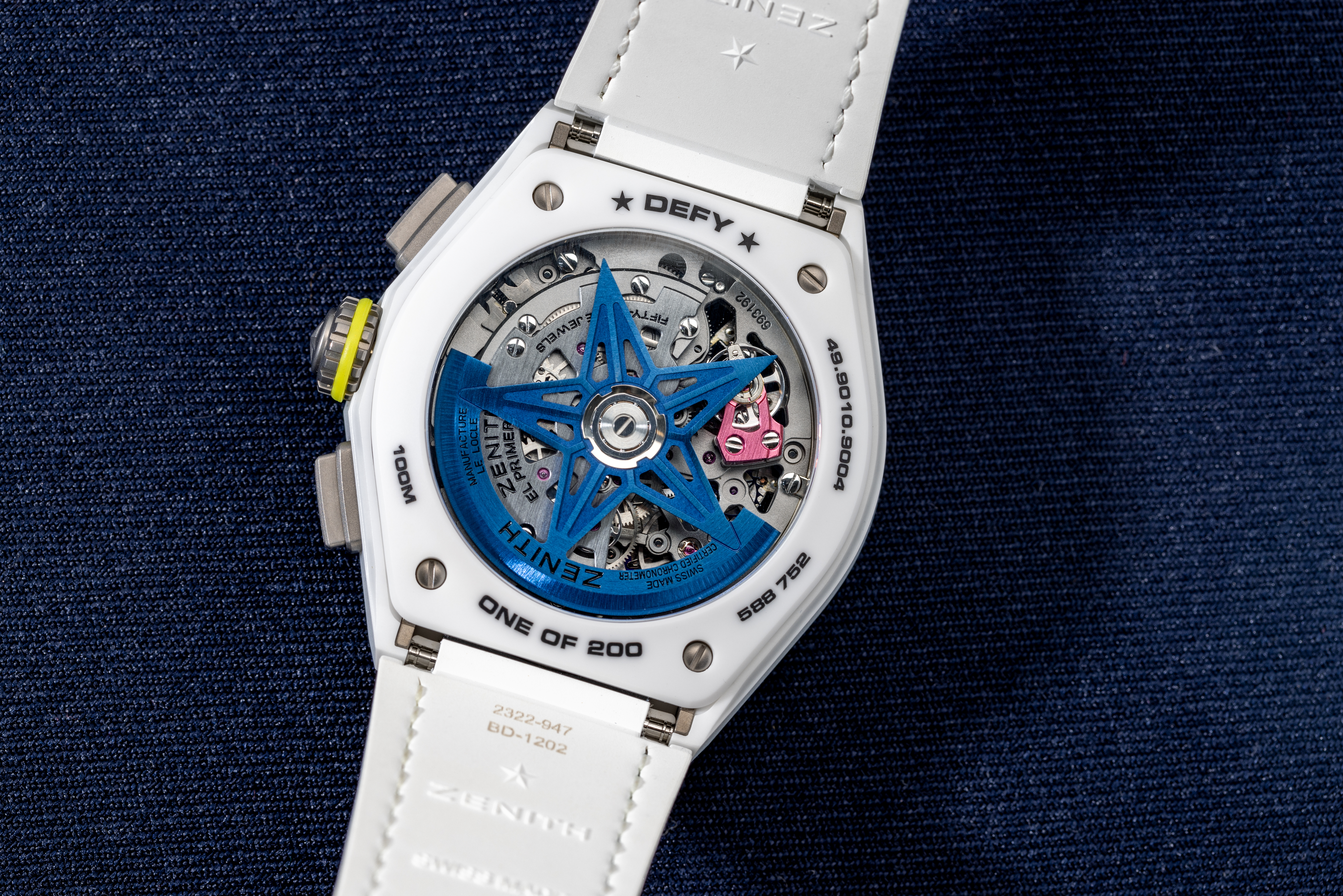 The El Primero 9004 caliber inside the Zenith Defy 21 Chroma.