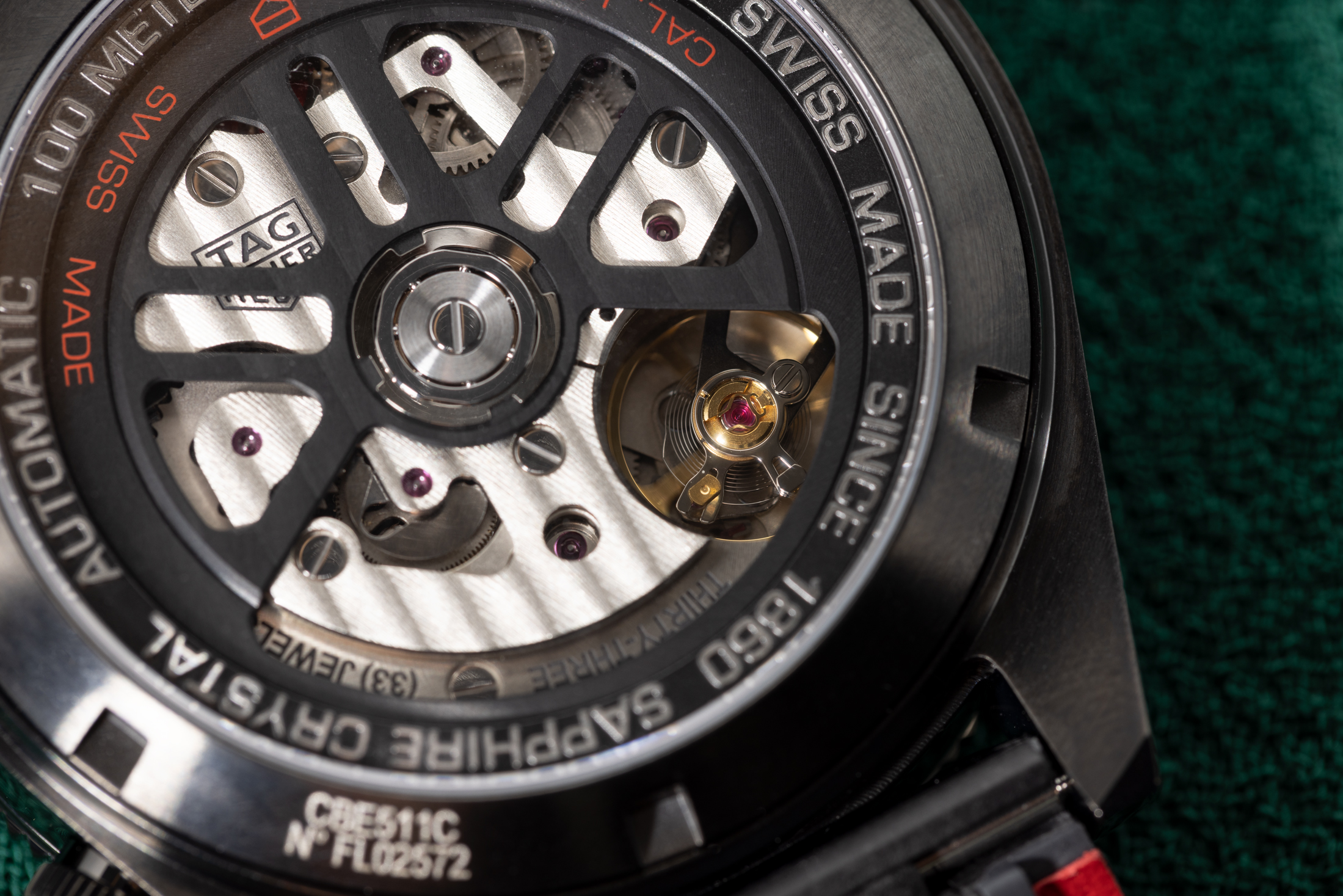 TAG Heuer Autavia Black movement side