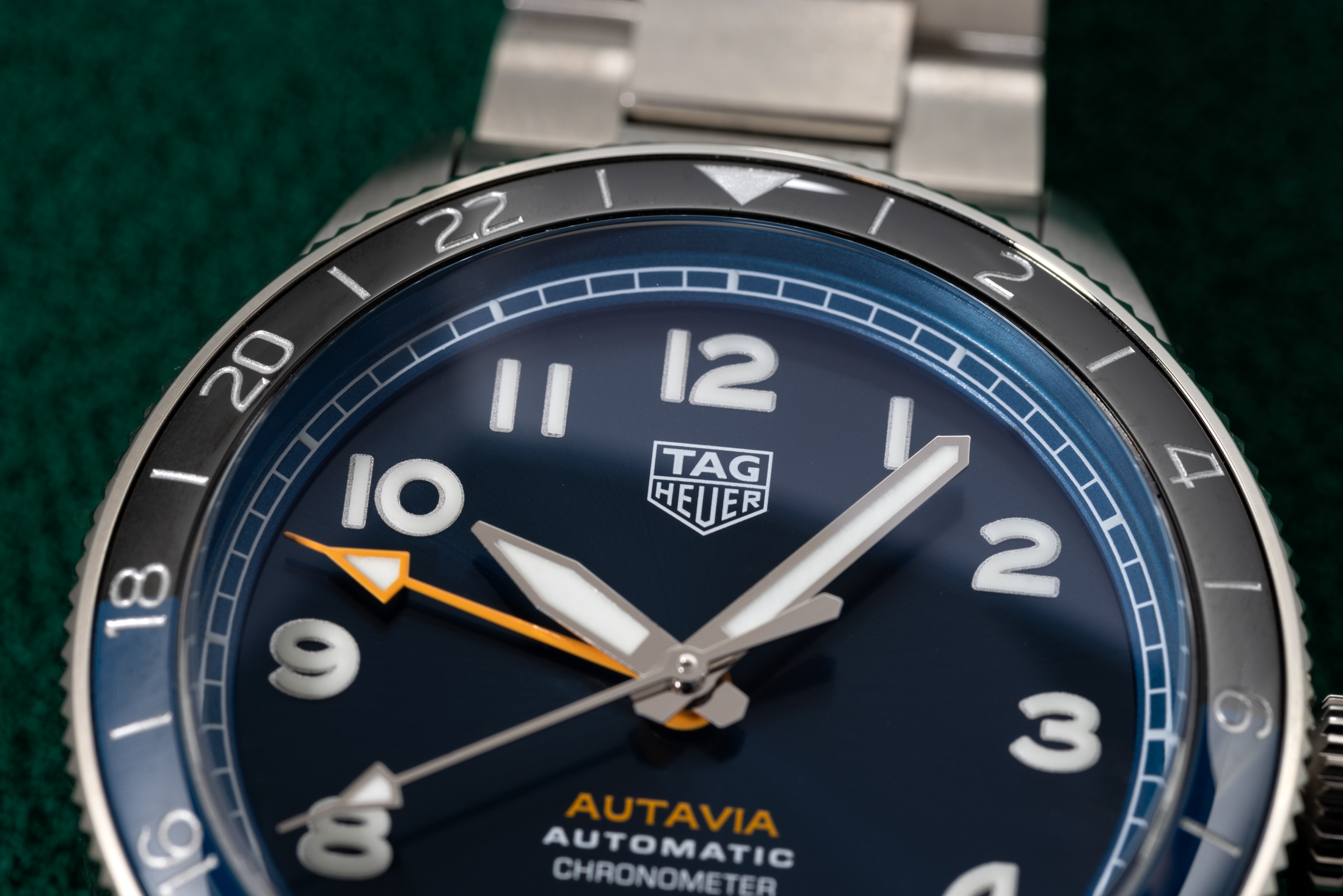 TAG Heuer Autavia GMT close up shot