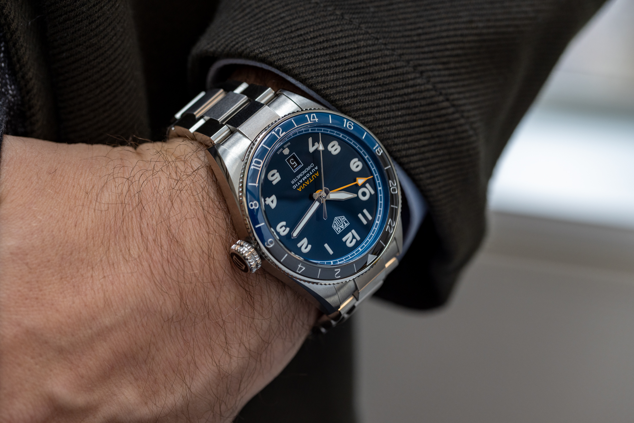 TAG Heuer Autavia GMT on wrist