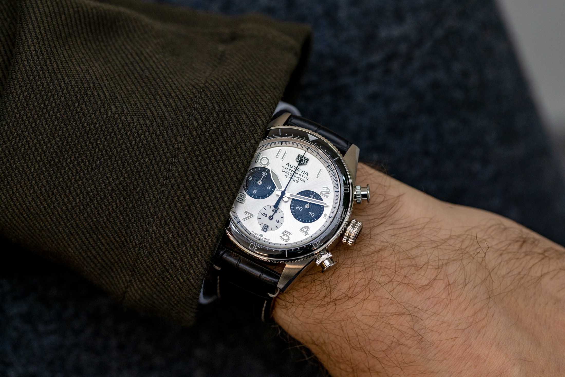 TAG Heuer Autavia Panda on wrist