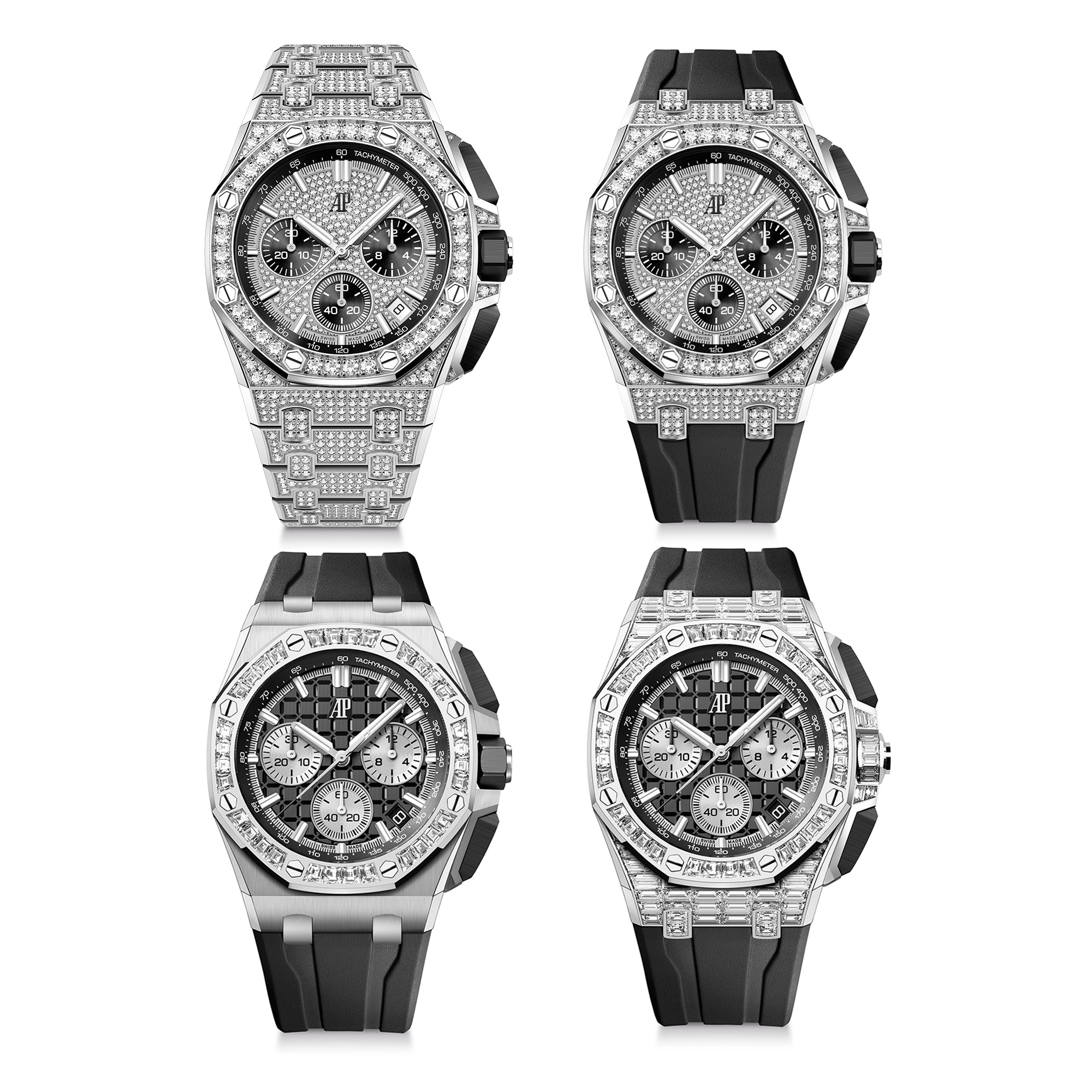 All four new gem set 43mm Royal Oak Offshore watches