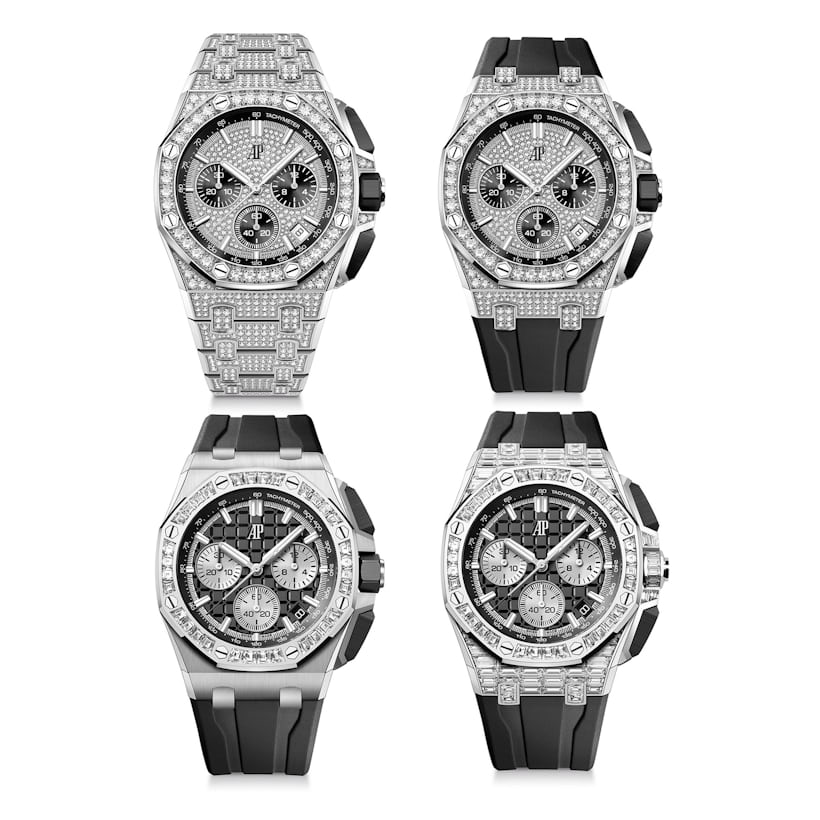 All four new gem set 43mm Royal Oak Offshore watches