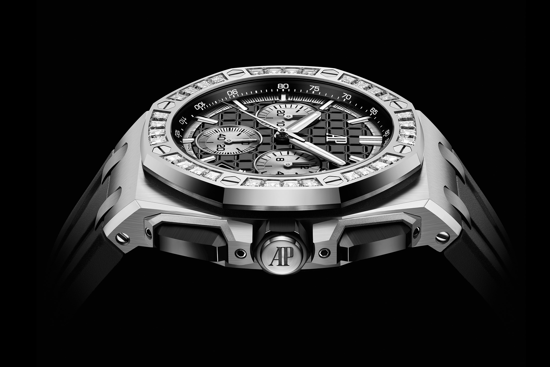 diamond bezel set Royal Oak Offshore, white gold case