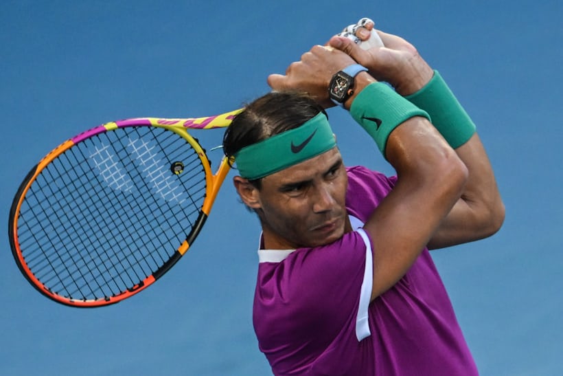 Rafa Nadal playing in the Australian Open wearing his RM watch