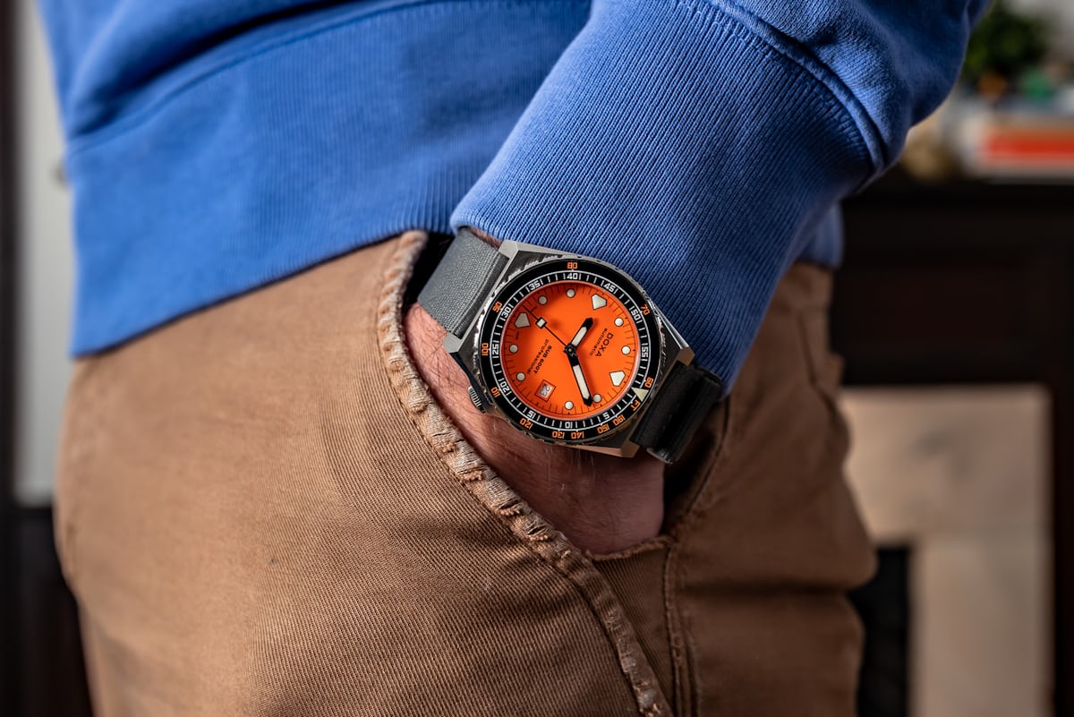 The Doxa 600T Professional on the author's wrist. 