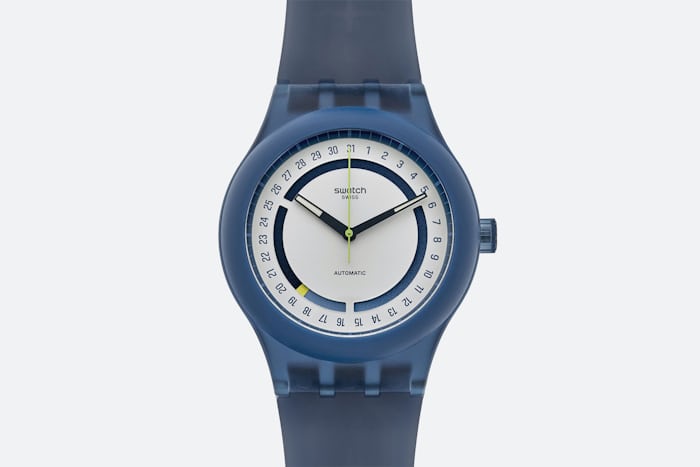 A blue swatch Sistem 51 Hodinkee Limited Edition 